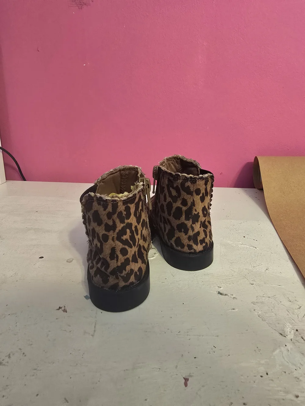 Garanimals Leopard Print Toddler Ankle Boots - Brown/Black